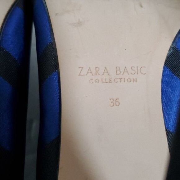 Zara Basic Stilettos Heels Pumps Shoes Pointed Toe Blue Black Women's WOMANS 5.5 - Picture 13 of 14